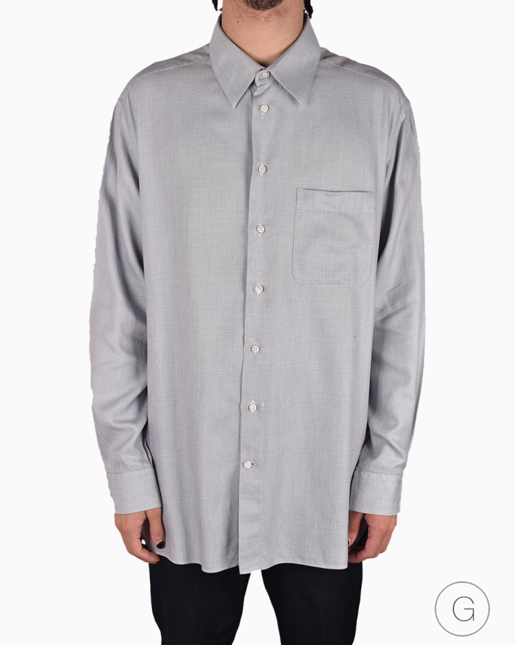 ARMANI COLLEZIONI 長袖ブラウス シャツ 42 グレー Camisa Armani Collezioni Cinza Autentica Original
